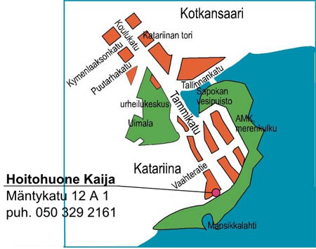 Hoitohuoneen sijainti kartalla